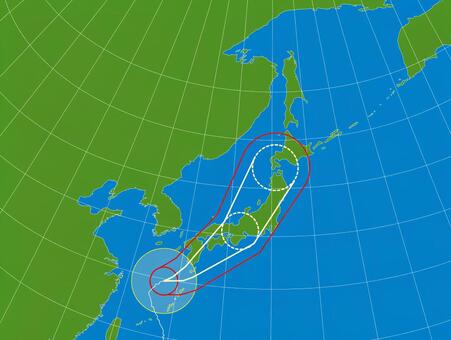 台風10号　天気図